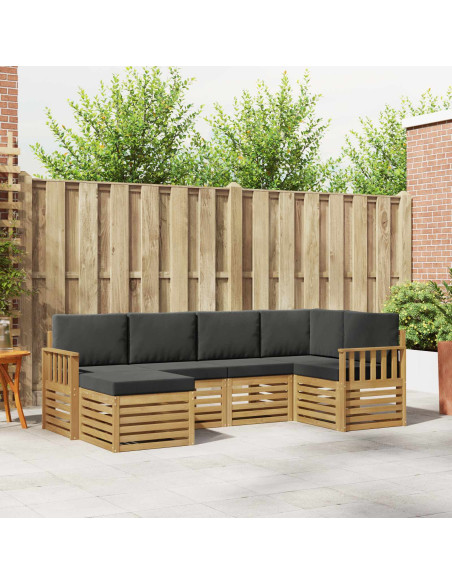 Set di divani da esterno 6 pcs Bianco e Antracite Poliestere