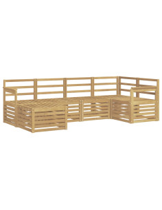 Set di divani da esterno 6 pcs Bianco Poliestere 2