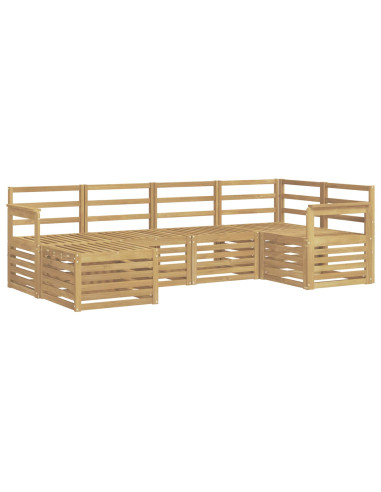 Set di divani da esterno 6 pcs Bianco Poliestere