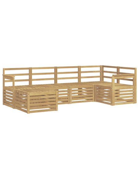 Set di divani da esterno 6 pcs Bianco Poliestere