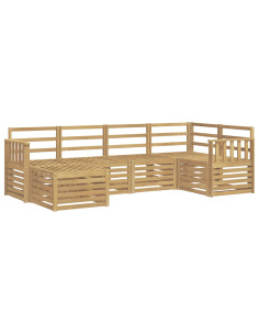 Set di divani da esterno 6 pcs Bianco Poliestere 2