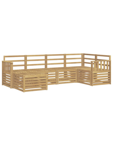 Set di divani da esterno 6 pcs Bianco Poliestere