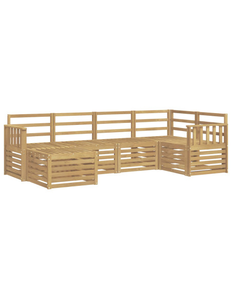 Set di divani da esterno 6 pcs Bianco Poliestere