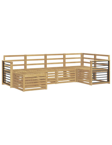 Set di divani da esterno 6 pcs Bianco Poliestere