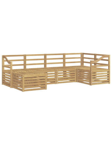 Set di divani da esterno 6 pcs Bianco Poliestere