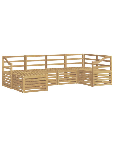 Set di divani da esterno 6 pcs Bianco Poliestere