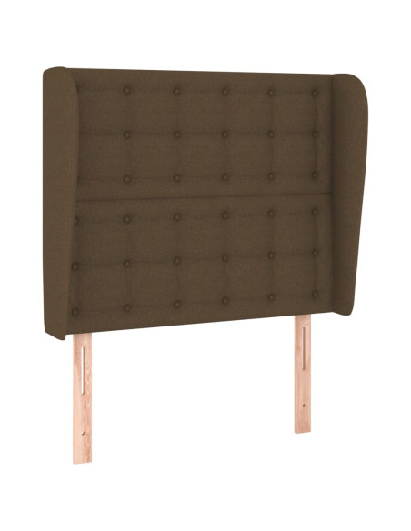 Testiera ad Orecchio Marrone Scuro 83x23x118/128 cm in Tessuto