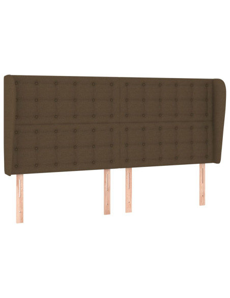 Testiera ad Orecchio Marrone Scuro 163x23x118/128 cm in Tessuto