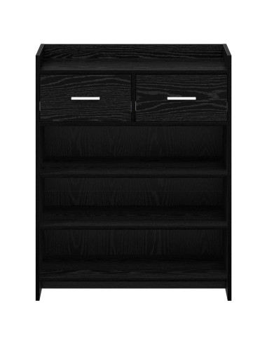 Mobile per scarpe con cassetto Rovere Nero 73,5 x 36 x 92 cm