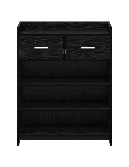 Mobile per scarpe con cassetto Rovere Nero 73,5 x 36 x 92 cm