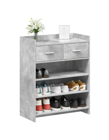 Mobile per scarpe con cassetto Grigio Cemento 73,5 x 36 x 92 cm