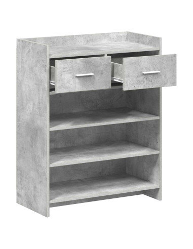 Mobile per scarpe con cassetto Grigio Cemento 73,5 x 36 x 92 cm