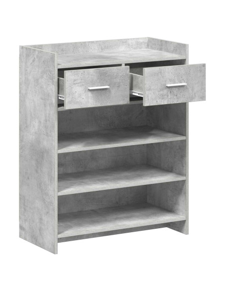 Mobile per scarpe con cassetto Grigio Cemento 73,5 x 36 x 92 cm