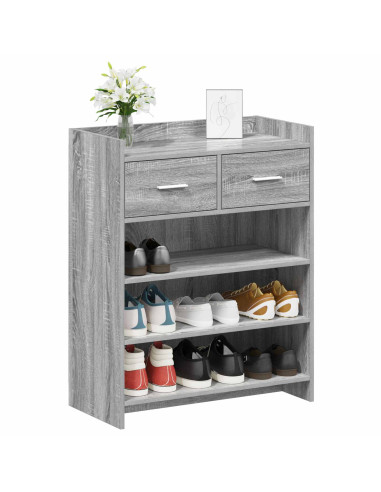 Mobile per scarpe con cassetto Sonoma grigio 73,5 x 36 x 92 cm