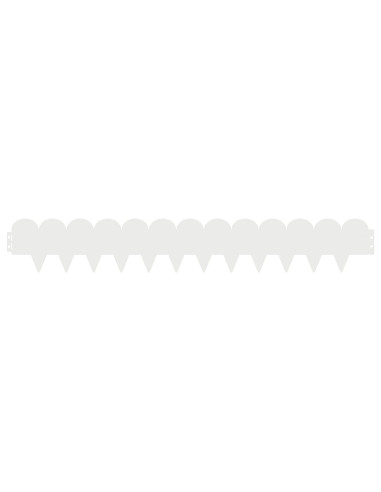Bordura per Prato 30 pcs 103 x 15 cm Acciaio Bianco