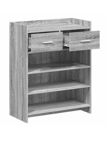 Mobile per scarpe con cassetto Sonoma grigio 73,5 x 36 x 92 cm