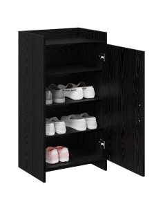 Mobile per scarpe con archiviazione Rovere Nero 48 x 36 x 92 cm 2