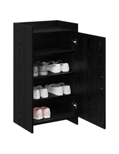 Mobile per scarpe con archiviazione Rovere Nero 48 x 36 x 92 cm