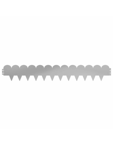 Bordura per Prato 50 pcs 103 x 15 cm Acciaio Argento
