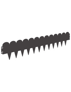 Bordura per Prato 30 pcs 103 x 20 cm Acciaio Nero 2