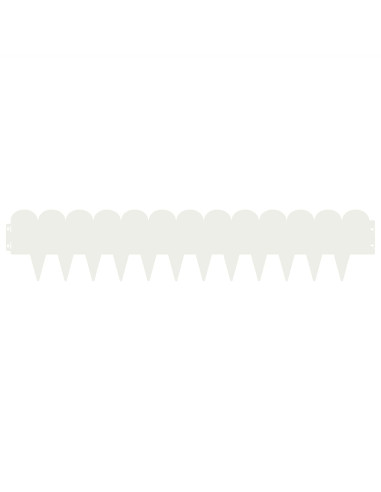 Bordura per Prato 20 pcs 103 x 20 cm Acciaio Bianco