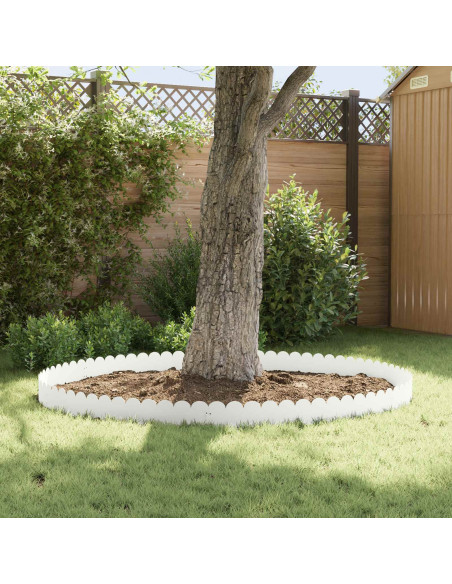 Bordura per Prato 30 pcs 103 x 20 cm Acciaio Bianco