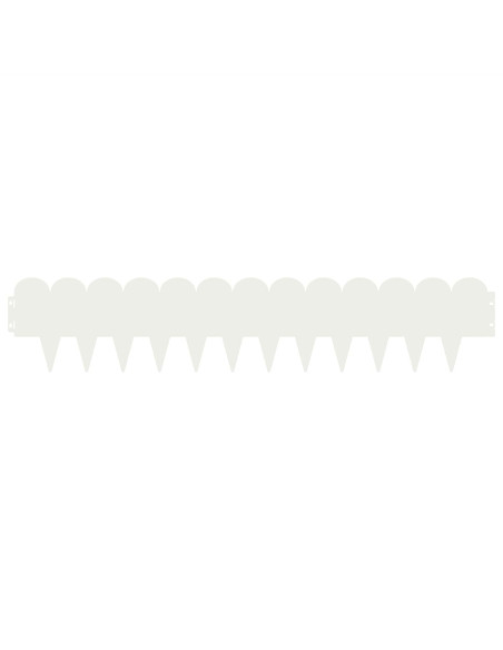 Bordura per Prato 30 pcs 103 x 20 cm Acciaio Bianco