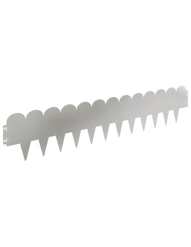 Bordura per Prato 20 pcs 103 x 20 cm Acciaio Argento