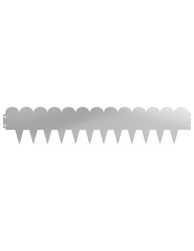 Bordura per Prato 20 pcs 103 x 20 cm Acciaio Argento