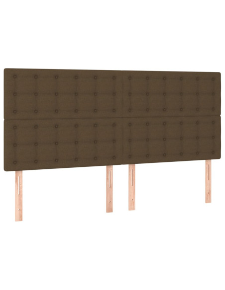 Testiera Marrone Scuro 160x5x118/128 cm Tessuto
