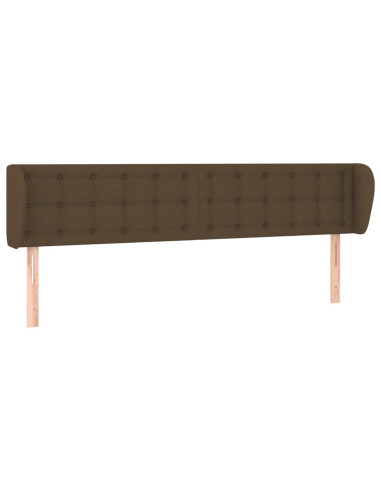 Testiera ad Orecchio Marrone Scuro 163x23x78/88 cm in Tessuto