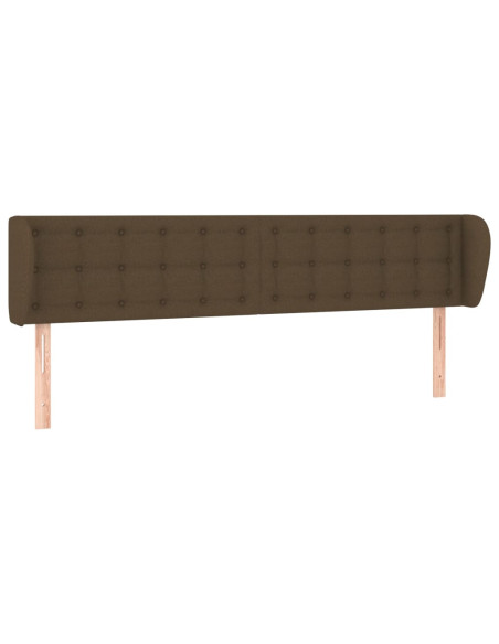 Testiera ad Orecchio Marrone Scuro 163x23x78/88 cm in Tessuto
