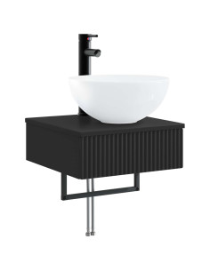 Lavabo da Parete Nero 40 x 41 x 40,5 cm Legno ingegnerizzato