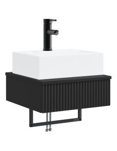 Lavabo da Parete Nero 40 x 41 x 39 cm Legno ingegnerizzato