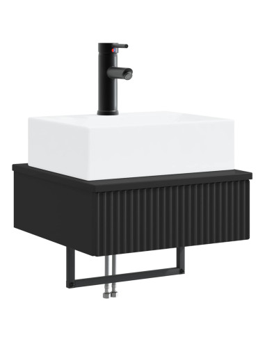 Lavabo da Parete Nero 40 x 41 x 39 cm Legno ingegnerizzato