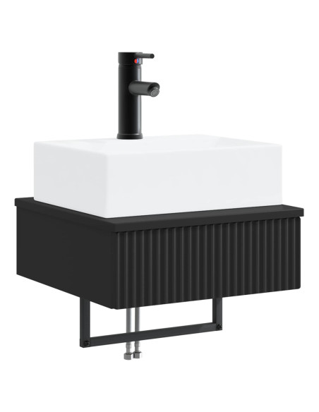 Lavabo da Parete Nero 40 x 41 x 39 cm Legno ingegnerizzato