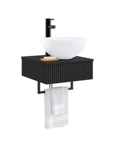 Lavabo da Parete Nero 40 x 41 x 40,5 cm Legno ingegnerizzato