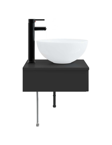 Lavabo da Parete Nero 40 x 41 x 40,5 cm Legno ingegnerizzato