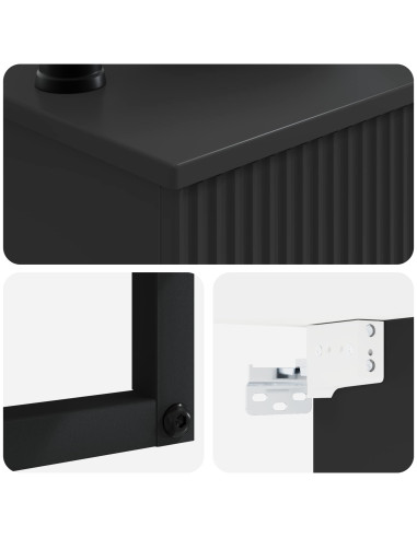 Lavabo da Parete Nero 40 x 41 x 40,5 cm Legno ingegnerizzato