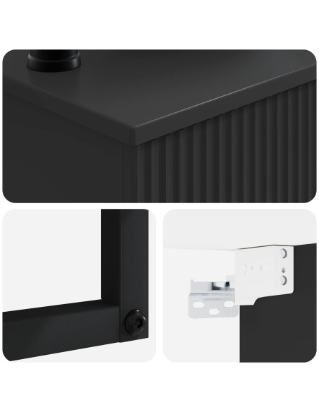 Lavabo da Parete Nero 40 x 41 x 40,5 cm Legno ingegnerizzato