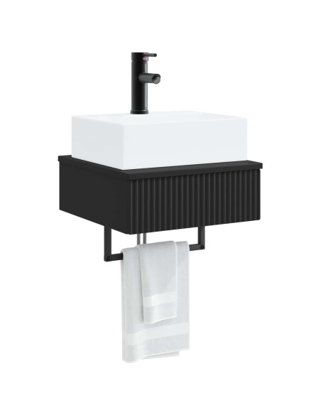Lavabo da Parete Nero 40 x 41 x 39 cm Legno ingegnerizzato