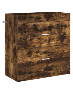 Mobiletto da Bagno Sotto Lavabo Rovere Fumo 78,5 x 37,5 x 81 cm