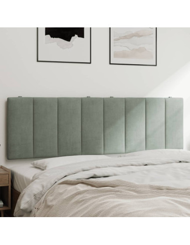 Cuscino Testiera Hanko Grigio Chiaro 152 cm in Velluto