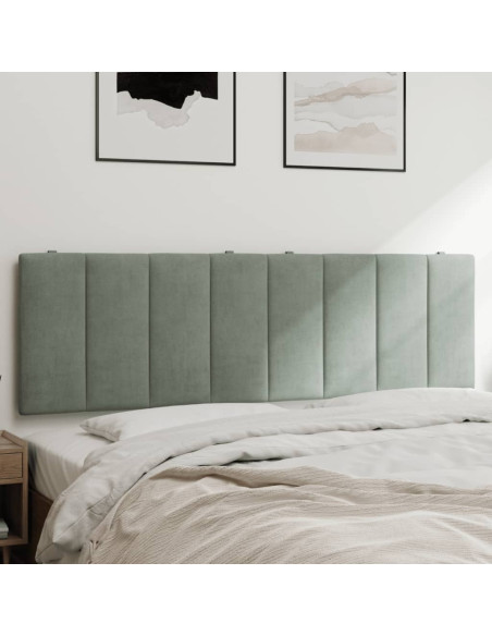 Cuscino Testiera Hanko Grigio Chiaro 152 cm in Velluto