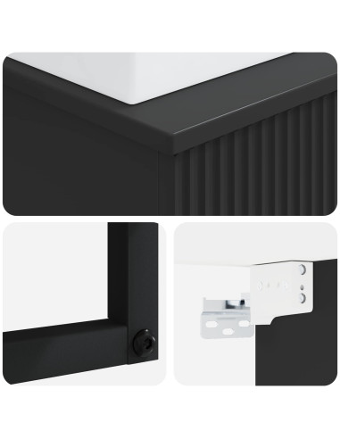 Lavabo da Parete Nero 40 x 41 x 39 cm Legno ingegnerizzato