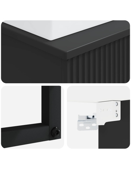 Lavabo da Parete Nero 40 x 41 x 39 cm Legno ingegnerizzato
