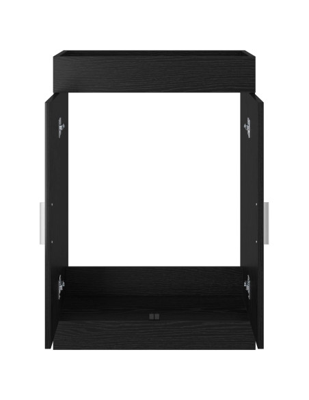 Mobiletto da Bagno Sotto Lavabo Rovere Nero 78,5 x 37,5 x 81 cm