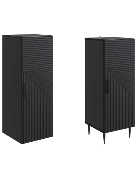 Set di armadi 2 pcs Nero 33 x 34,5 x 89,5 cm