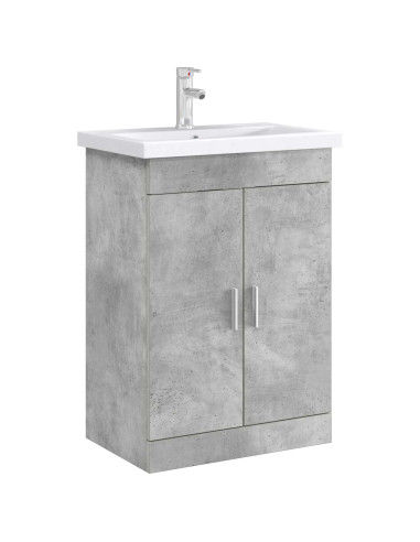 Mobiletto da Bagno Sotto Lavabo Grigio Cemento