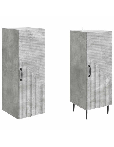 Set di armadi 2 pcs Grigio Cemento 33 x 34,5 x 89,5 cm